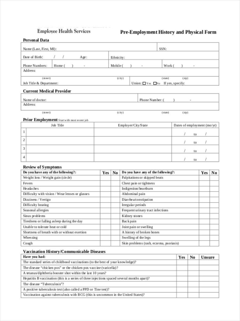 Printable School Physical Form Template Printable Forms Free Online