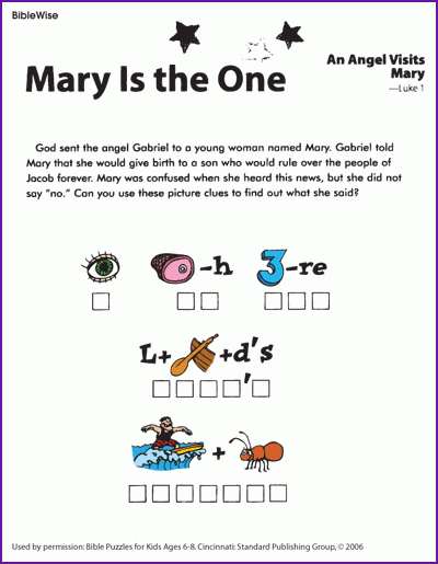Puzzle Angel Gabriel Visits Mary Kids Korner BibleWise Bible 