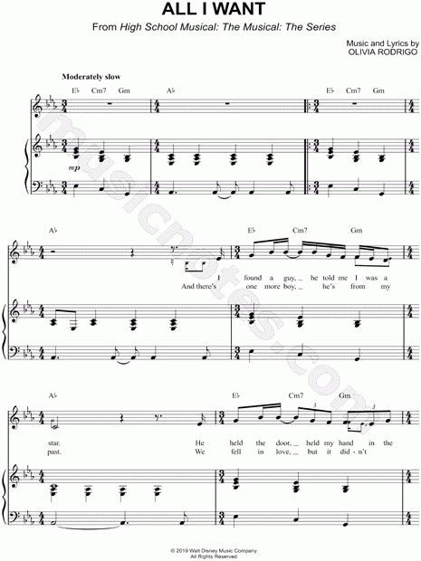  quot All I Want quot From 39 High School Musical The Musical The Series 39 Sheet 