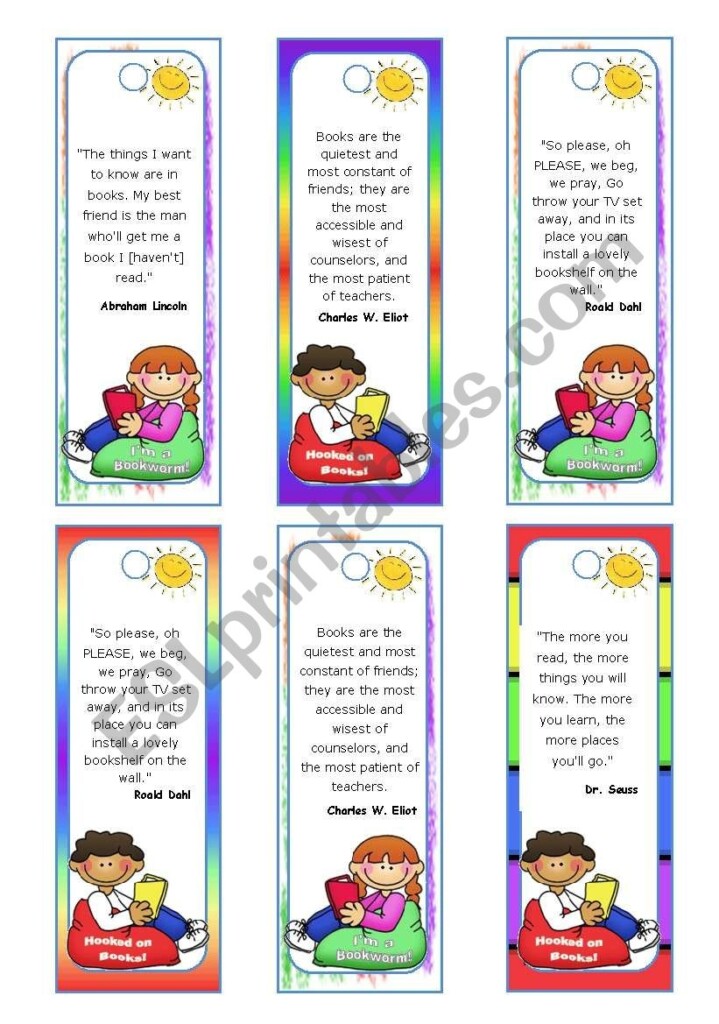  quot Hooked On Books quot Series 6 Bookmarks And Certificates ESL 