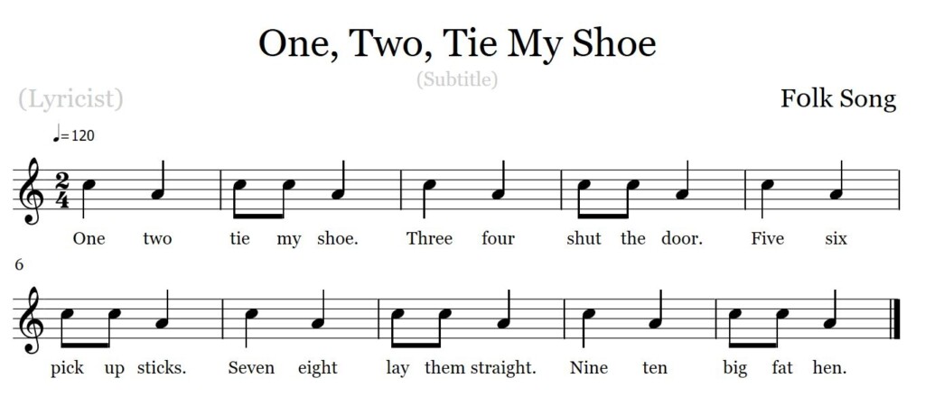  quot One Two Buckle My Shoe quot Lesson With Extensions Note Knacks