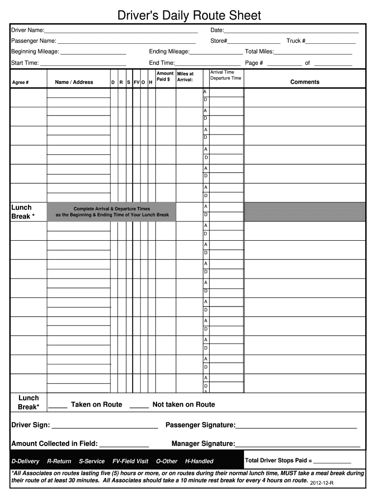 Route Sheet Template Fill Out Sign Online DocHub