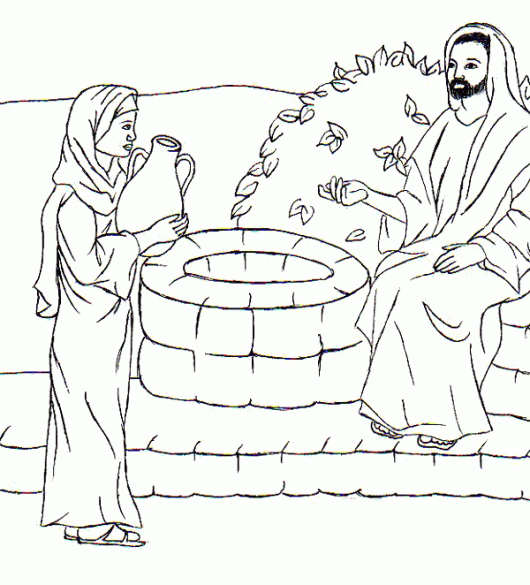 Samaritan Woman At Well Story Coloring Picture Sunday School Coloring 