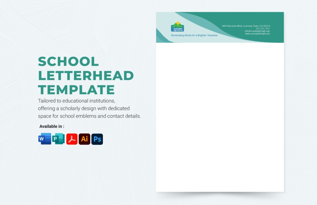 School Letterhead Template In Illustrator Photoshop Word Publisher 