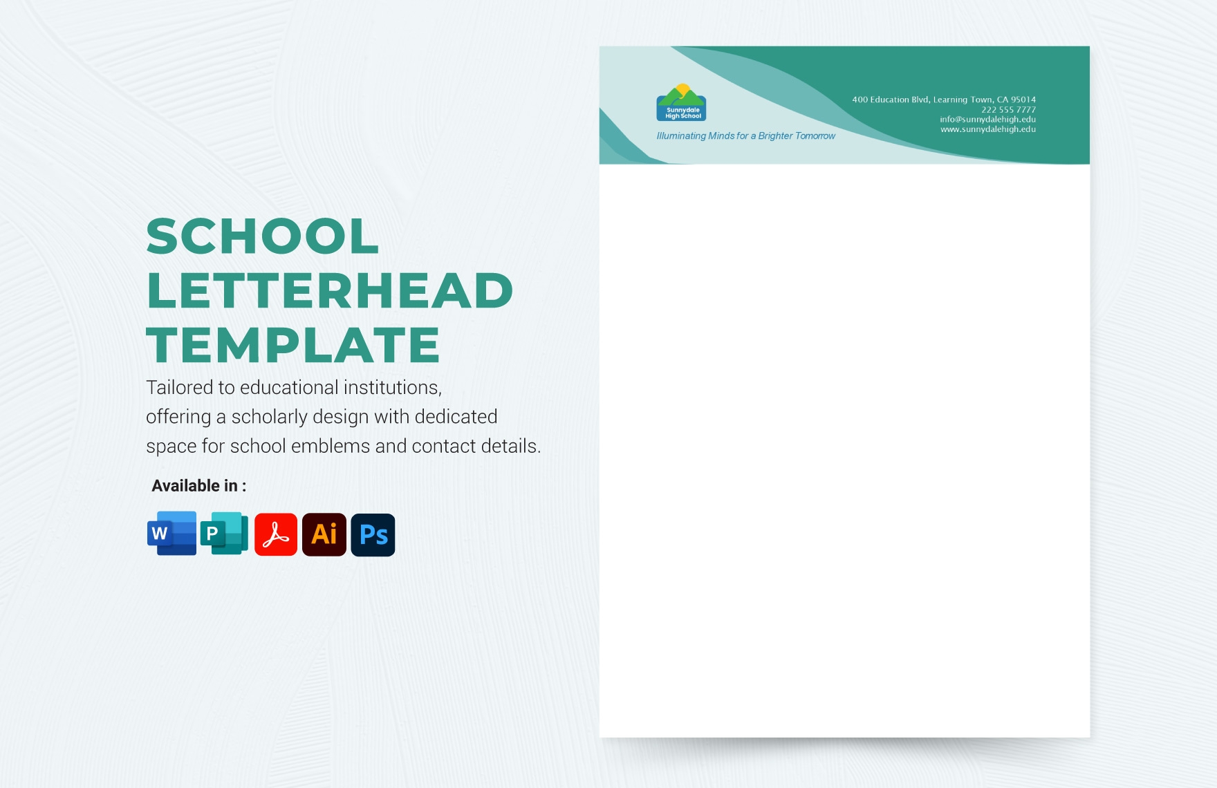School Letterhead Template In Illustrator Photoshop Word Publisher