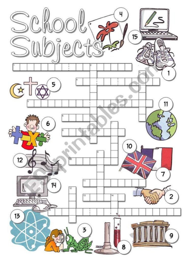 School Subjects ESL Worksheet By Alenka