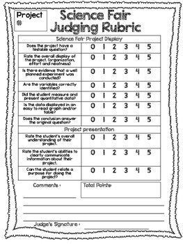 Science Fair Judge 39 s Rubric In 2023 Science Fair Grade School 