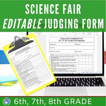 Science Fair Judging Form Rubric Middle School EDITABLE TPT