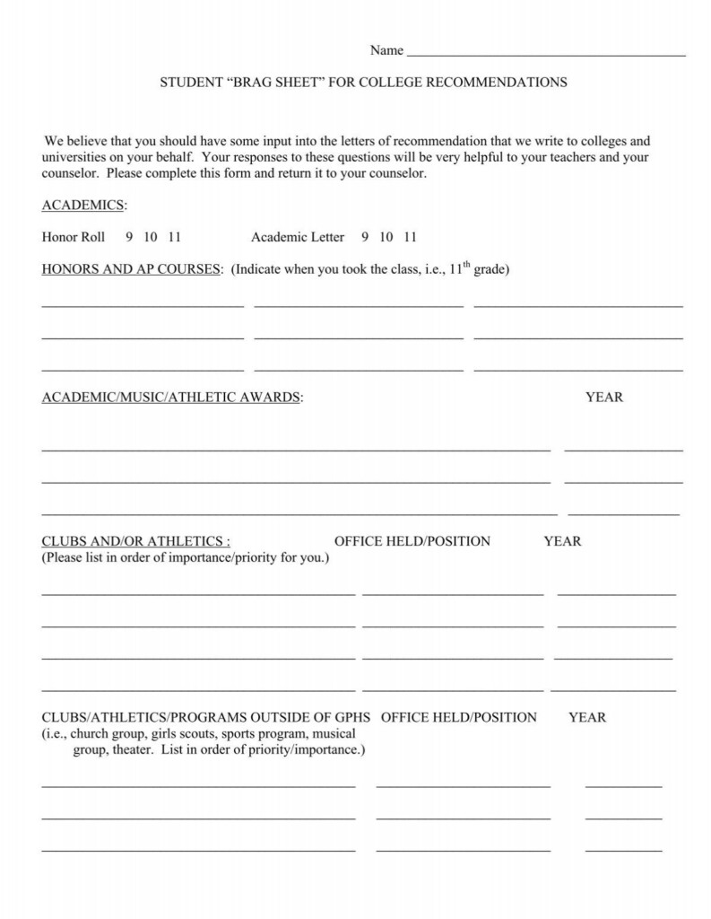 Senior Brag Sheet