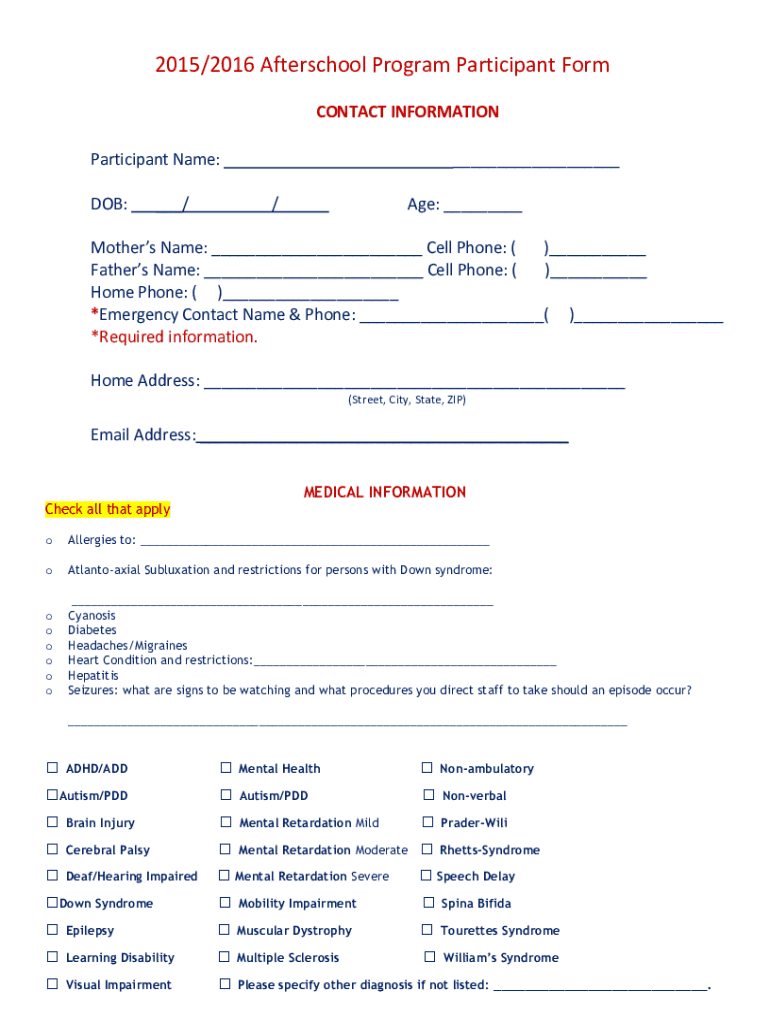 Services Afterschool Program 2016 2025 Form Fill Out And Sign 