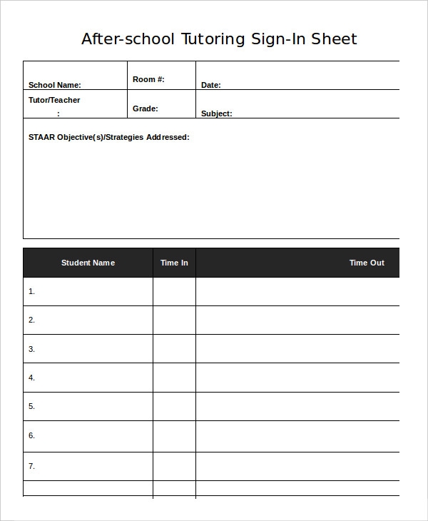 Sign In Sheet Template 12 Free Wrd Excel PDF Documents Download