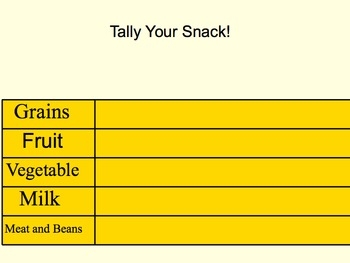 Snack Tally Chart By Kelly Stevens TPT
