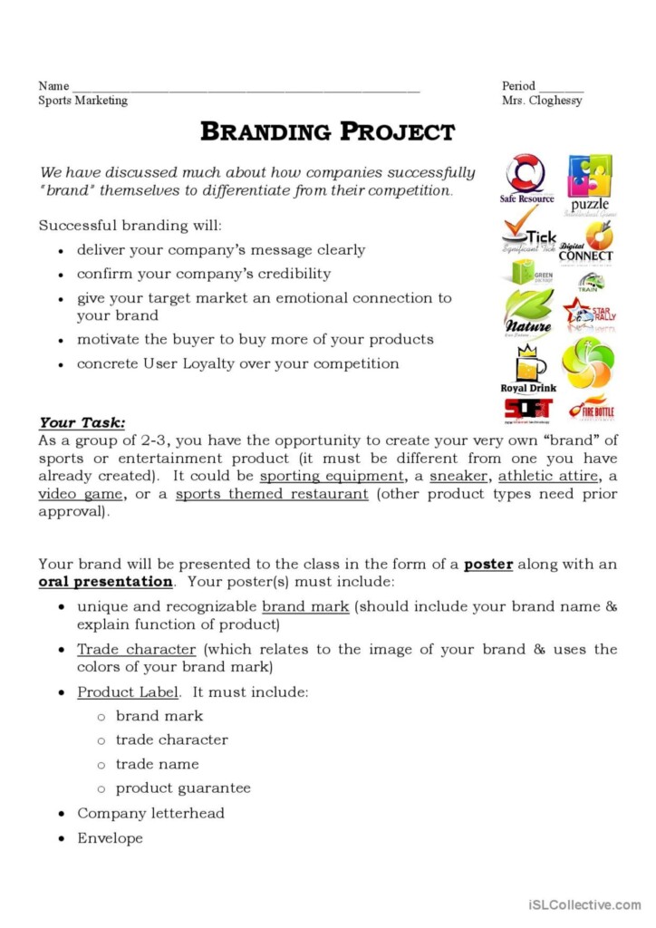 Sports Marketing Branding Project English ESL Worksheets Pdf Doc