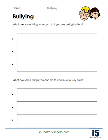 Stop Bullying Worksheet Tools To Combat Bullying Behavior Worksheets 