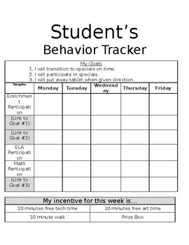 Student Behavior Tracker Template By Scaffold In The Middle TPT
