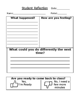 STUDENT REFLECTION SHEET By Ms Fun TPT