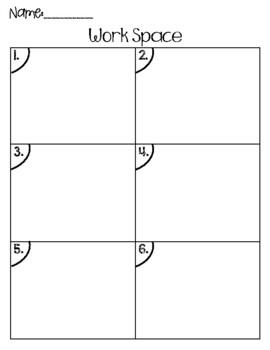 Student Work Space Answer Sheet Template By Growing Laurels TPT