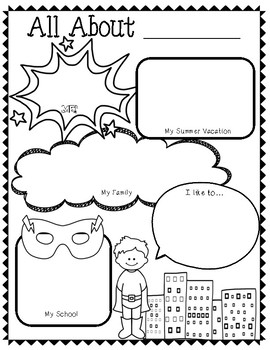 Superhero Theme All About Me Poster By Burst Into First TPT