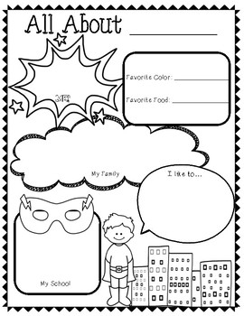 Superhero Theme All About Me Poster By Burst Into First TPT