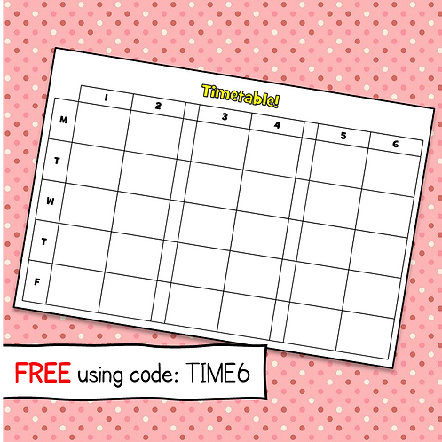 Teacher Timetable Template 6 Period Day Free Mean Business