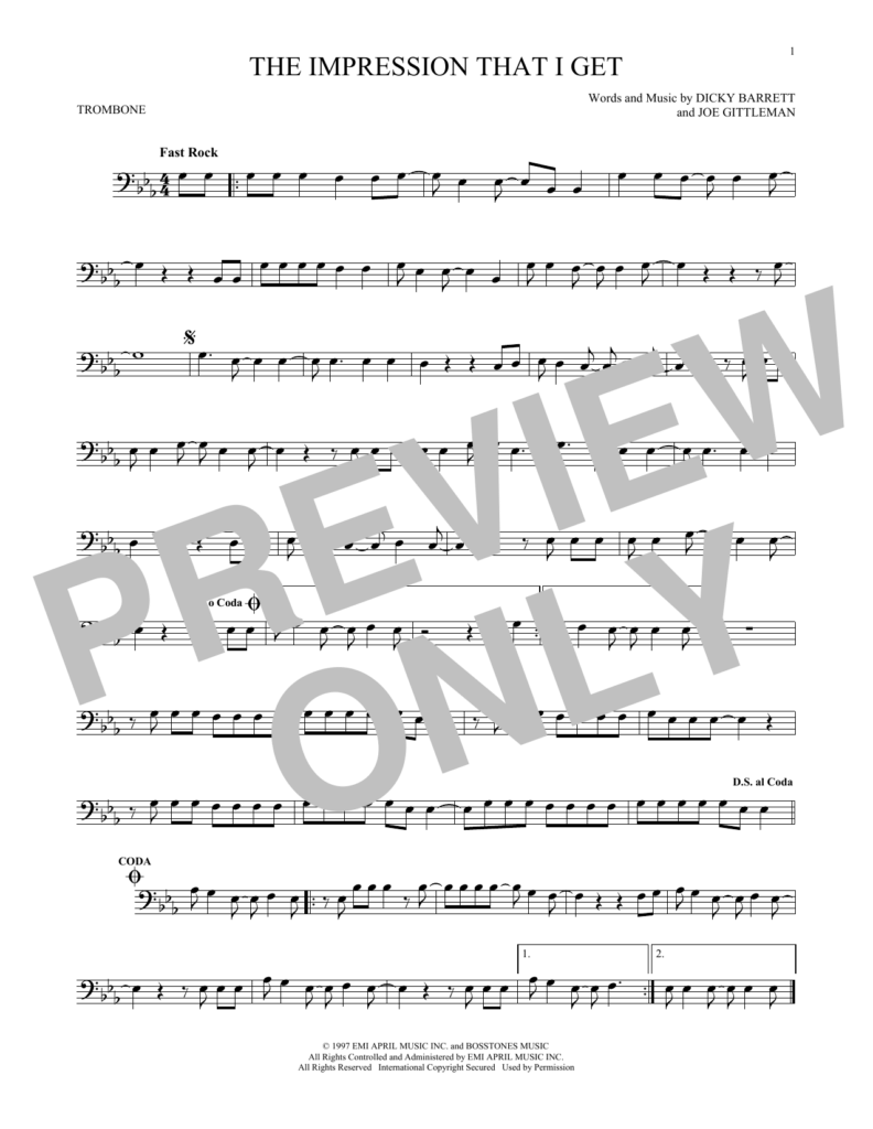 The Impression That I Get By The Mighty Mighty Bosstones Sheet Music 