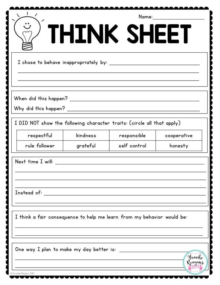 Think Sheet Printable Pdf Free