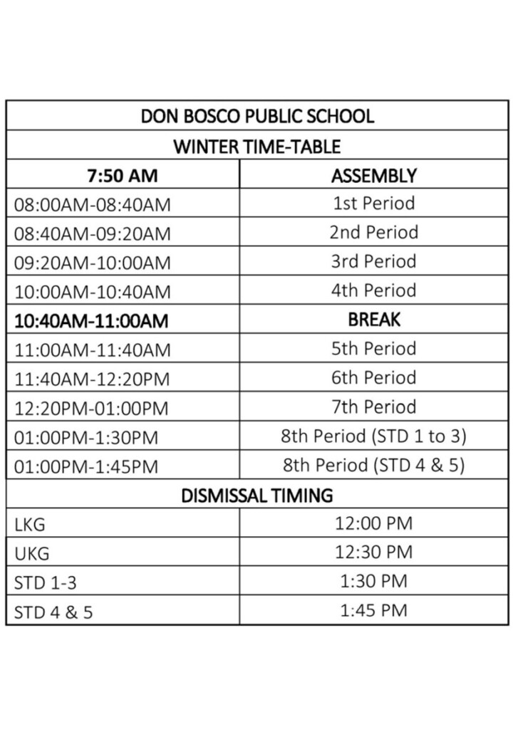 Timetable