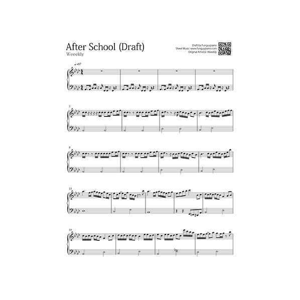Weeekly After School Free Easy Piano Sheet Funguypiano