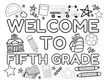 Welcome To Fifth Grade Coloring Pages Coloring Sheet Back To School