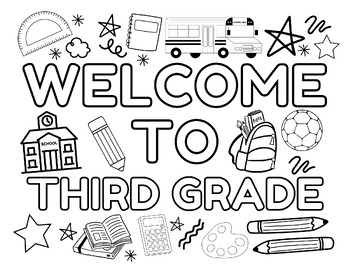 Welcome To Third Grade Coloring Pages Coloring Sheet Back To School 