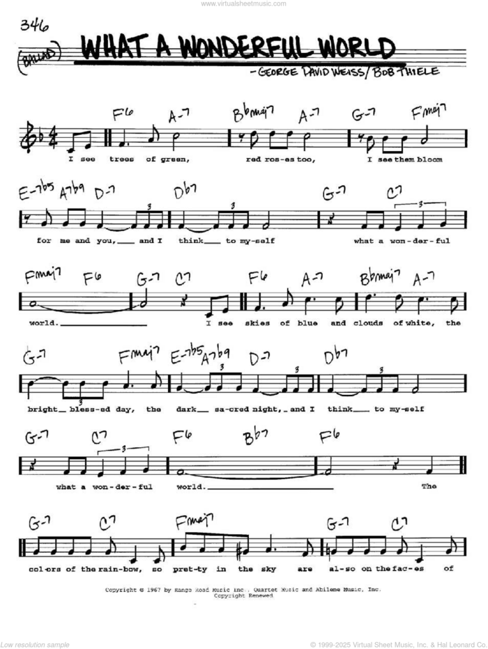 What A Wonderful World Sheet Music real Book With Lyrics PDF 