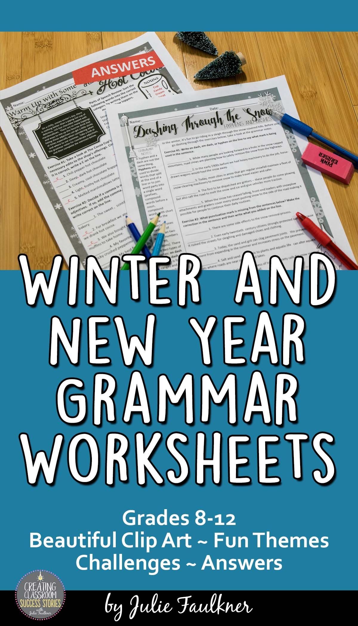 Winter And New Year Grammar Worksheets For Middle And High School