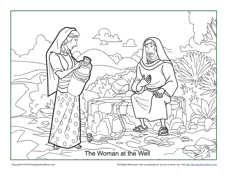 Woman At The Well Coloring Page On Sunday School Zone