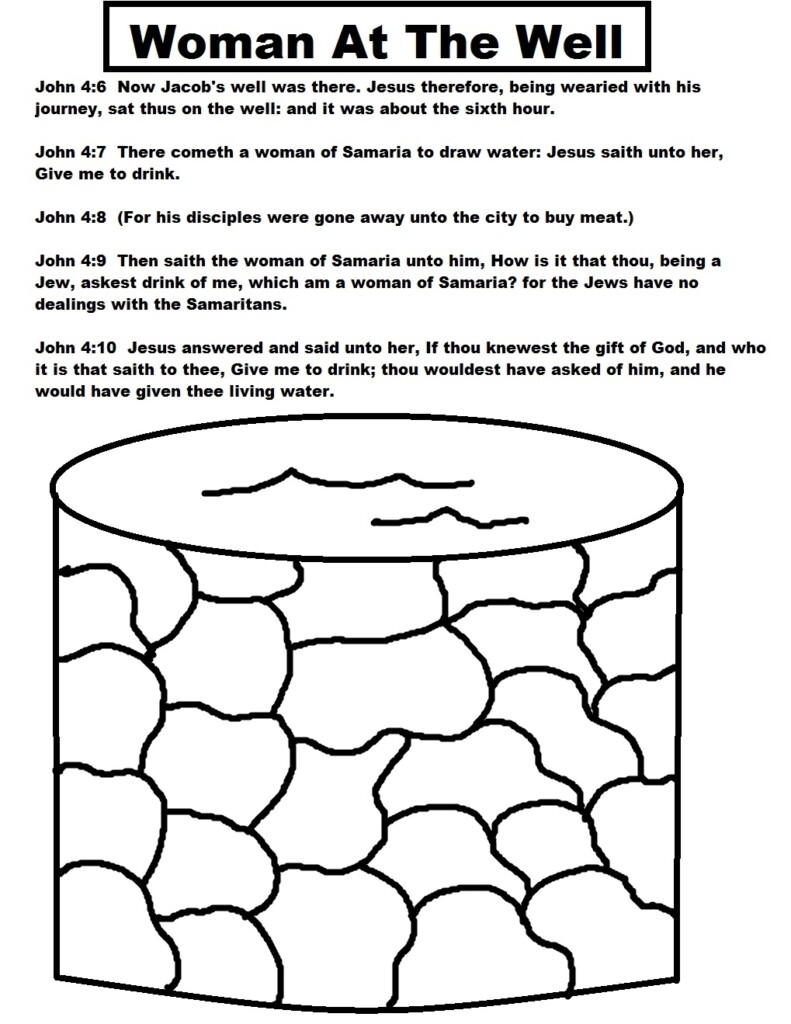 Woman At The Well Sunday School Lessons Sunday School Coloring Pages 