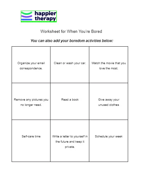 Worksheets For Boredom